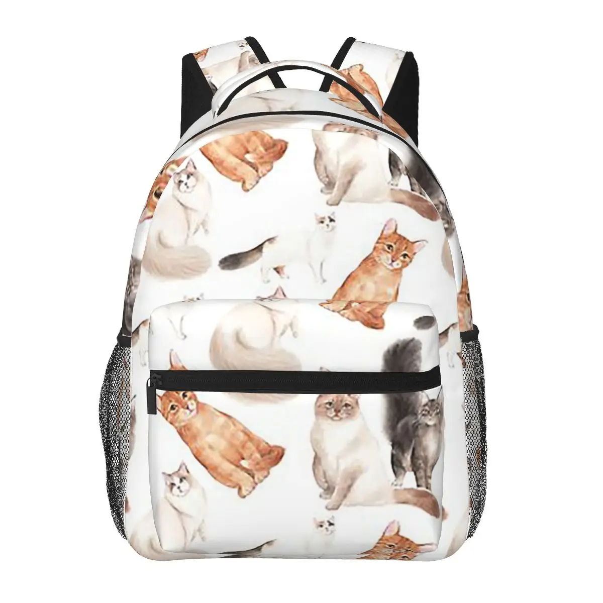 Gray Ginger And Siamese Kittens Cats  Backpacks Boys Girls Bookbag Children School Bags Cartoon Laptop Rucksack Shoulder Bag