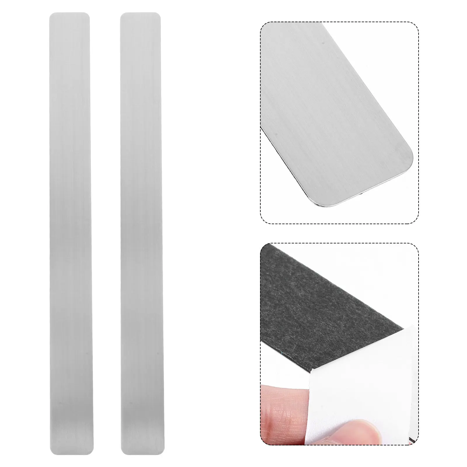 

2Pcs Iron Bulletin Board Strips for Wall Adhesive Backing Metal Sheets for Magnets Photo Wall Memo Board Office Home Classroom