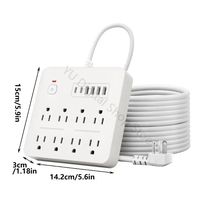 96BA Moderne Steckdose mit 8 Standardsteckdosen, 6 USB- und Schaltkreis-Sicherheitssystem-Steckdosen – Detail 6