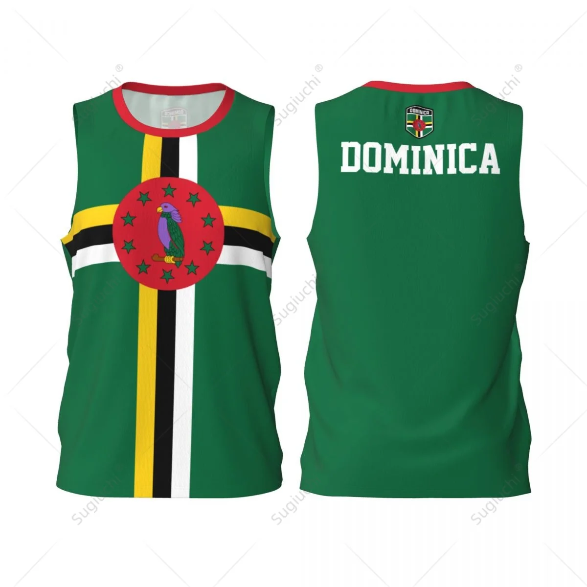 Dominica Flag Men Basketball Sports Running Fitness Multifunction Sleeveless tshirt Exclusive Custom Name Nunber
