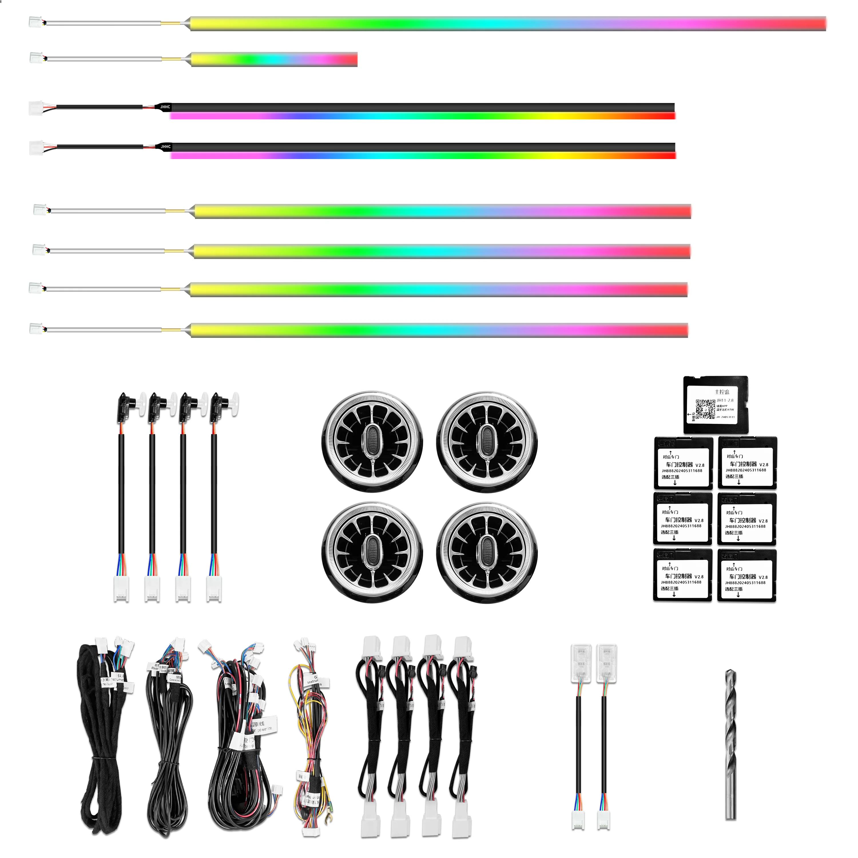 

ICarsin Upgrade 64 Colors Ambient Light For Mercedes-Benz V Class W447 V260 Vito Interior LED Light Strip Air Vent Accessories