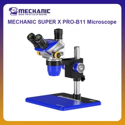 MECHANIC OFFICIAL SUPER X PRO-B11 Trinocular Stereo Microscope Continuous Zoom 6.5X-52X For PCB BGA Motherboard Phone Repair