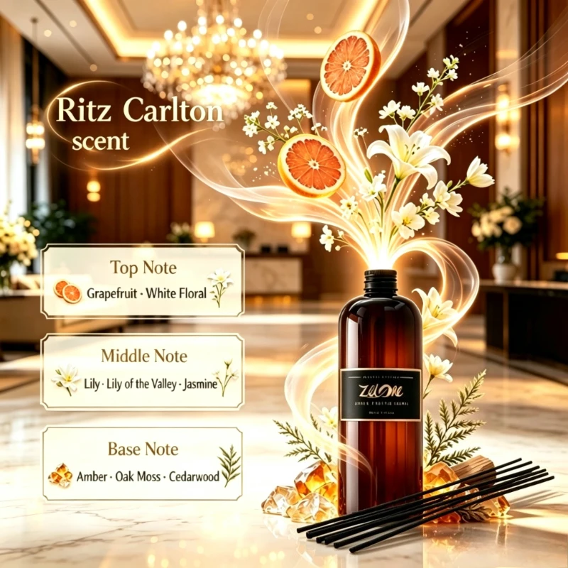 House Fragrance Essential Oil 500ml Ritz Carlton Hilton Hotel Scent Long-lasting Aromatherapy Deodorant,give 10pcs Reed Sticks