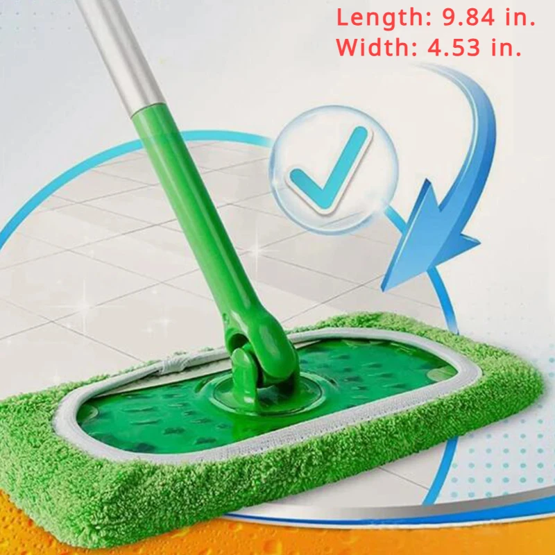 Microfiber Mop Cloth, Scouring Pad, Reusable Mop Board, Swiffer Flat Mops, Cleaning Home Accessories, 25x11.5cm