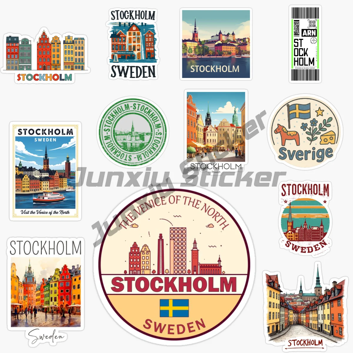 

SWEDEN STOCKHOLM Capital Tourist Scenery Sticker Car Window High Quality Vinyl self-adhesive Decal Car Accessories Exterior PVC