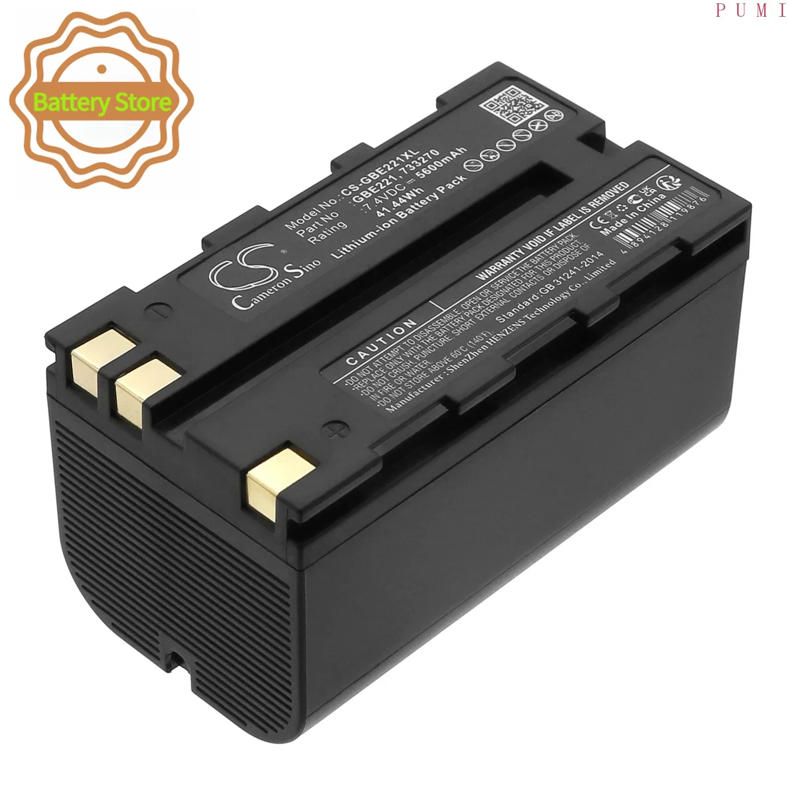CS Replacement Battery for GeoMax Stonex R6,Zoom 20,Zoom 30,Zoom 35,Zoom 80,ZT80+ PN:ZBA200,ZBA400 5600mAh / 41.44Wh
