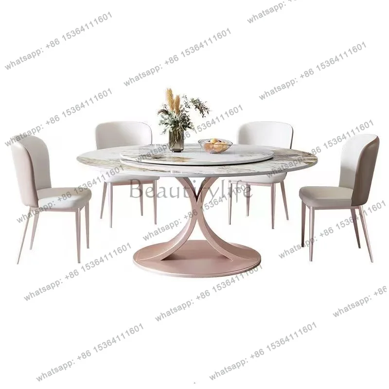 YJ Illuminated Luxury Dining Table Granite Slab Minimalist Italian Dining Table High-Quality Modern Furniture Tavoli Da Pranzo L
