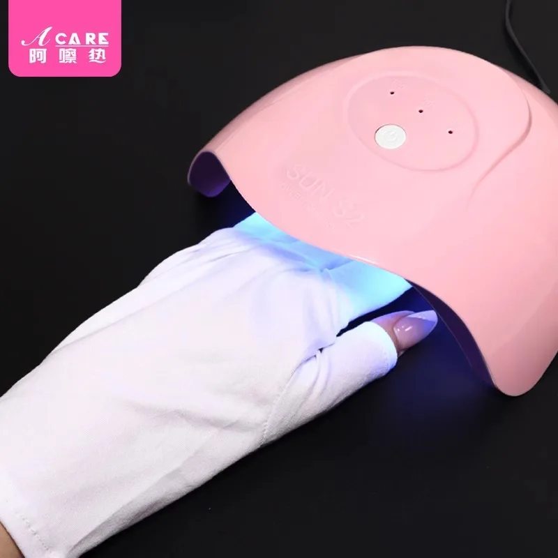 DX01/Gloves/Manicure/A1PQ0-Anti-Black Photo Sun-Drying Led Nail Lamp Baked Black Protective Glove Open Finger Light for