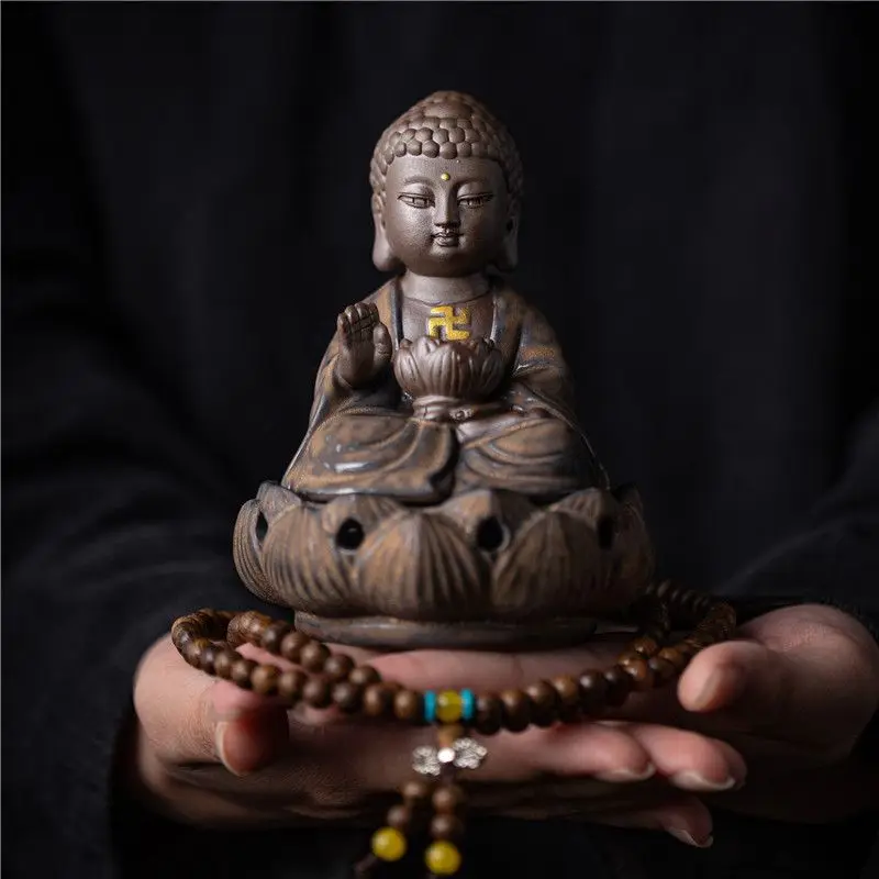 

2025 New Ceramic Incense Burner Zen Household Indoor Sandalwood Utensils Tathagata Ornament Gift for Friends