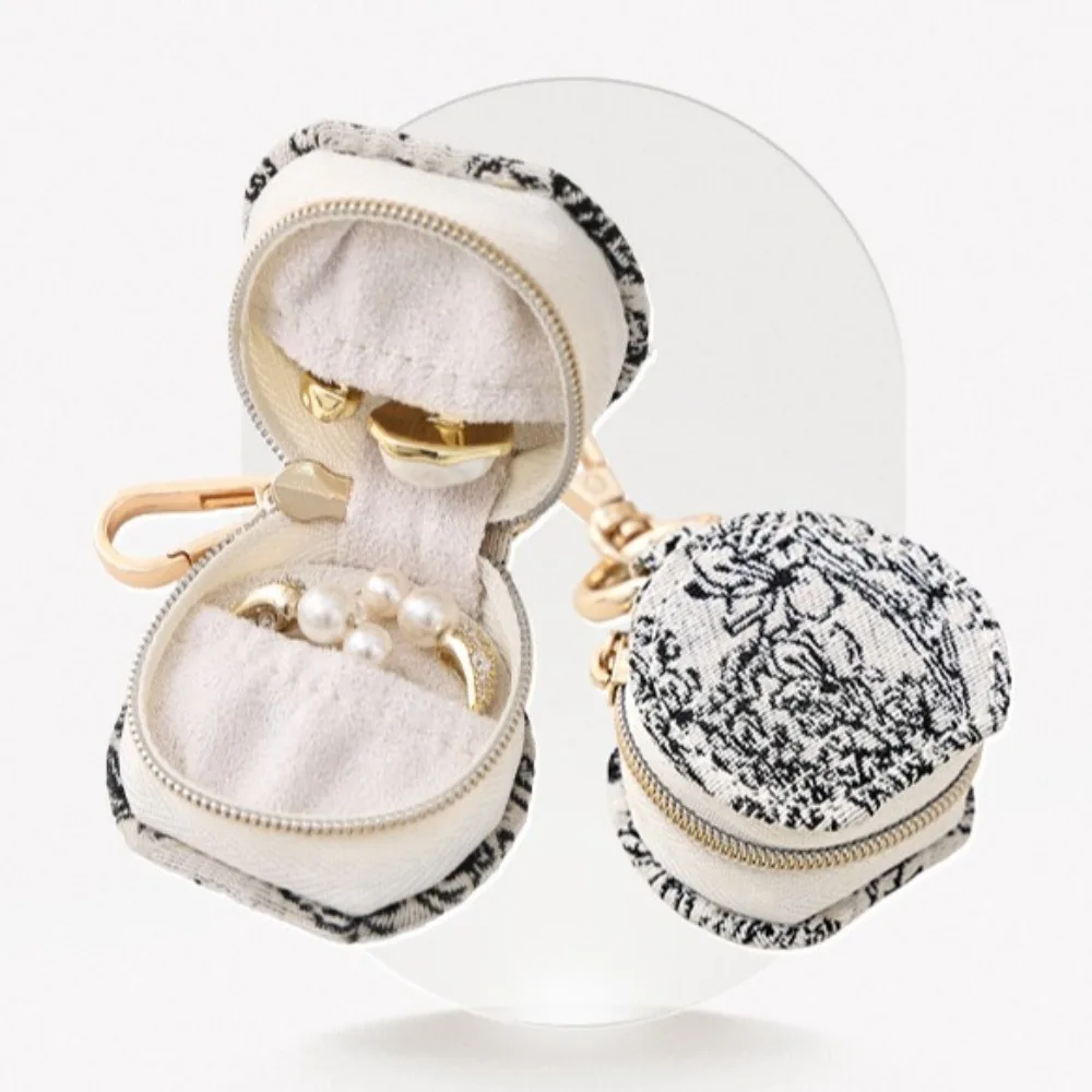 Mini Jewelry Box Keychain Jewelry Display Earring Organizer Portable Ring Box Storage Case Minimalist Travel Bag Pendant Gifts