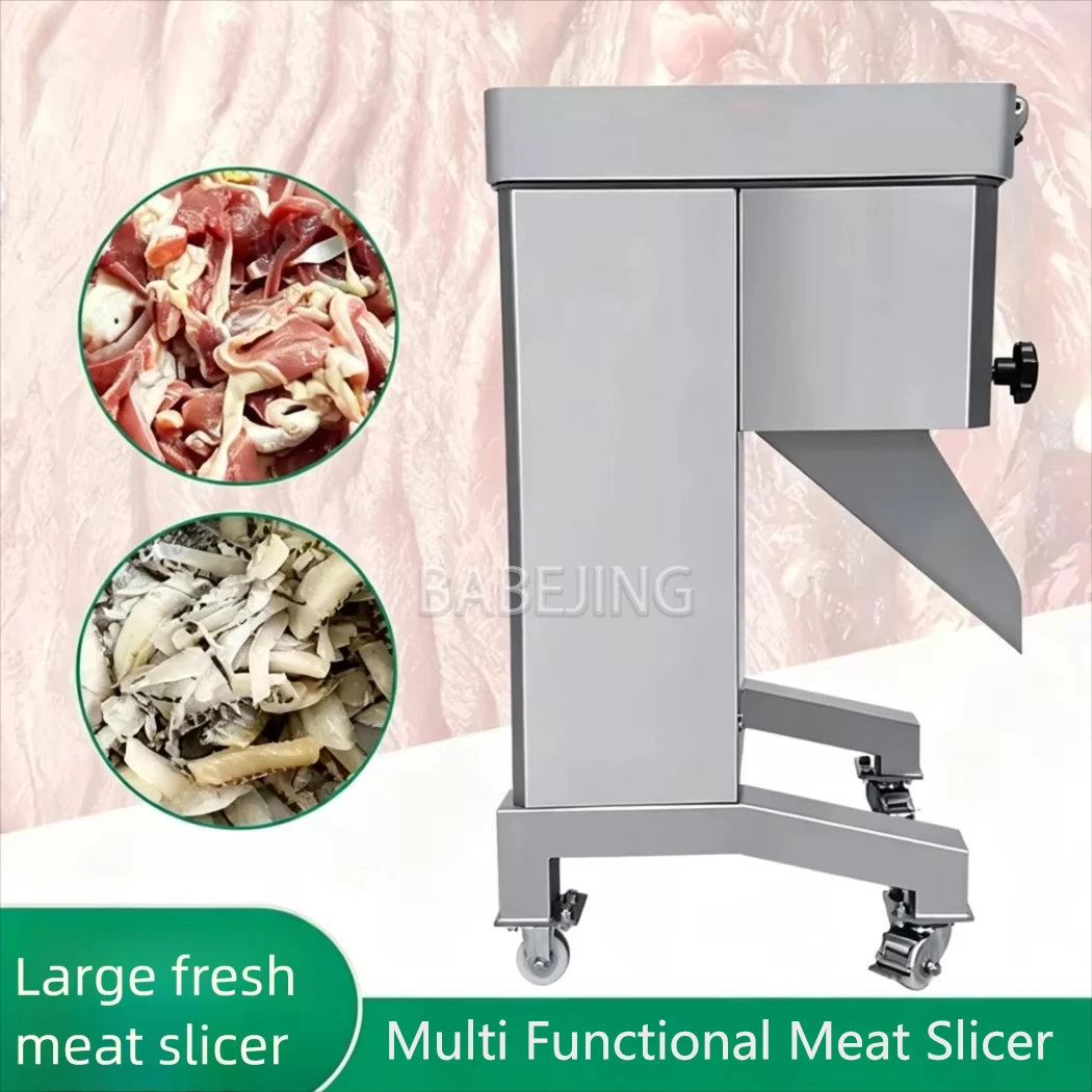Commercial Meat Cutter Electric Slicing Equipment, 200kg/h Output Meat Processor for Hotel Kitchen