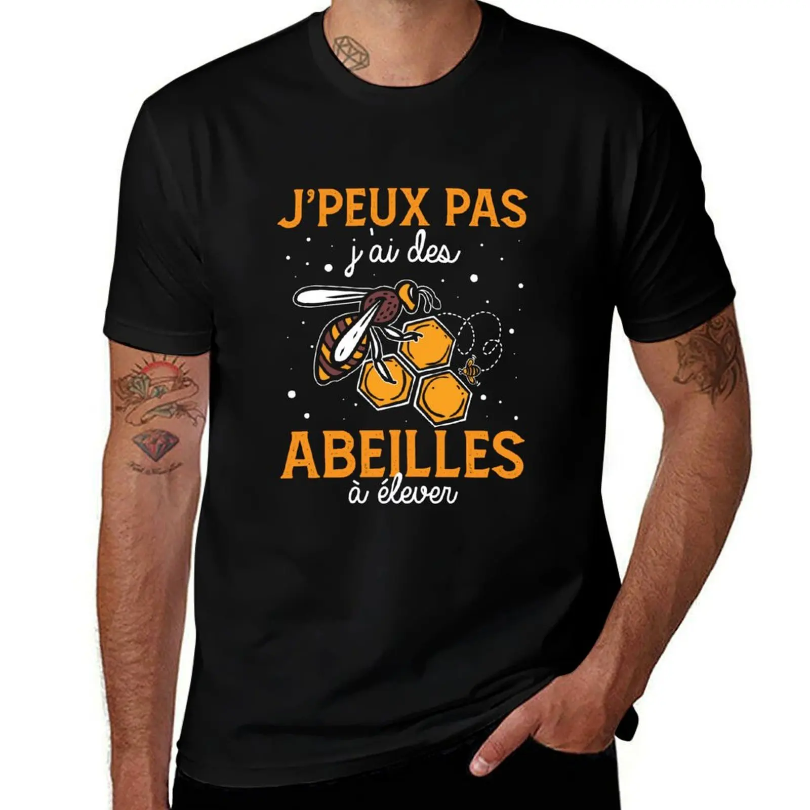 J'peux Pas J'ai Des Abeilles Cadeau Apiculteur Apiculture T-Shirt T-Shirts Designer-T-Shirt für Männer aus Baumwolle