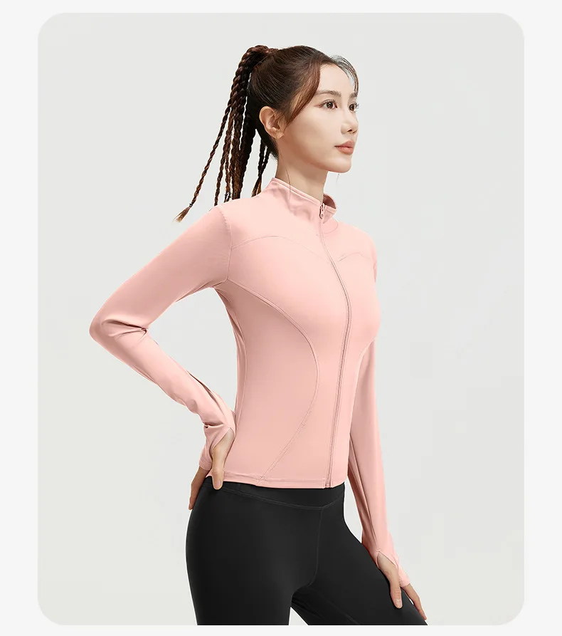 2026 Frühling Sommer Neue Yoga-Kleidung Windbreaker Damen Laufjacke Langarm Sweatshirt Sportjacken Damen Workout-Tops Activewear – Detail 25