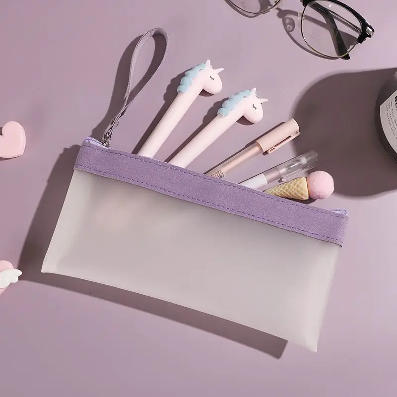 Candy Colors Transparent Cosmetic Bags Mini Zipper Makeup Cases Lipstick Coin Pouch Portable Waterproof Wash Bag Toiletries Case