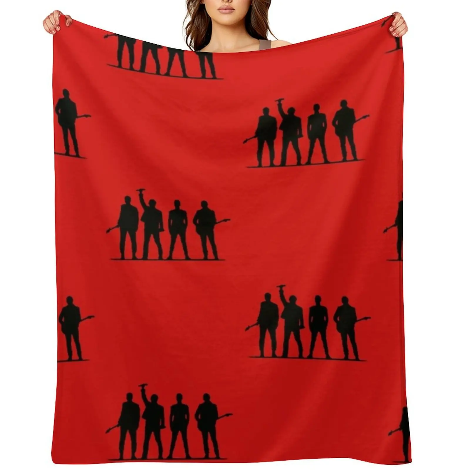 

U2 silhouette The Joshua Tree Tour Throw Blanket warm for winter Decoratives Furrys Travel Blankets