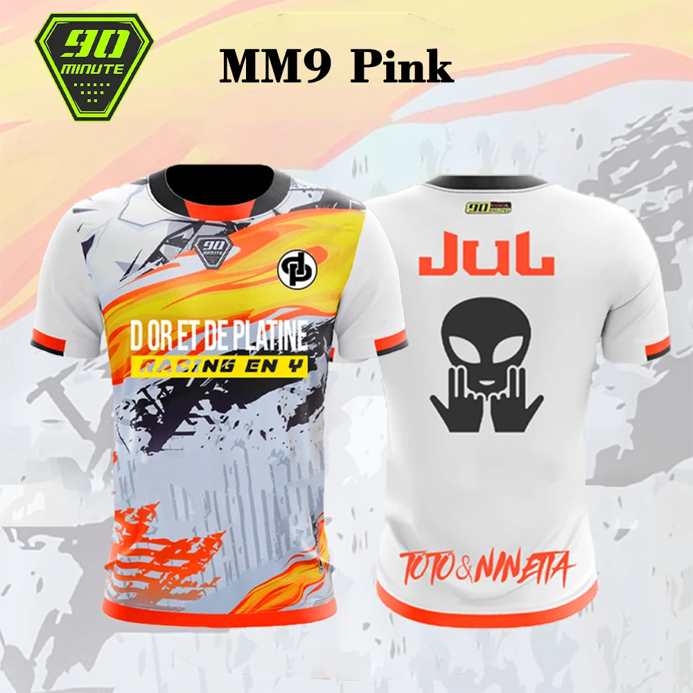 Camiseta con estampado 3D de fútbol MM9 JUL de 90 minutos, camiseta de secado rápido para deportes al aire libre de verano para hombre, camiseta de entrenamiento físico con cuello redondo