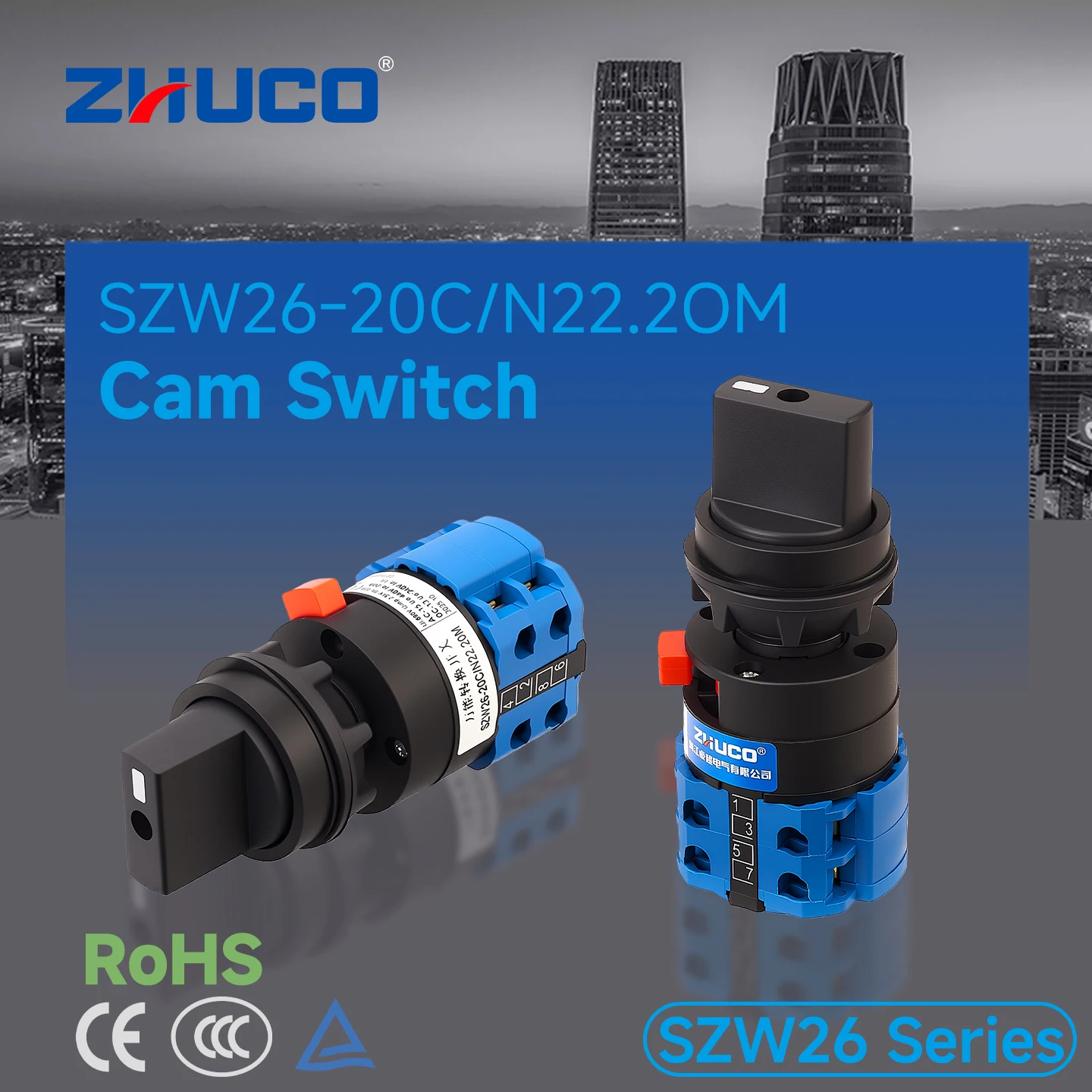 Industrial Tools - Sakelar pemilih posisi ZHUCO 2/3 20A