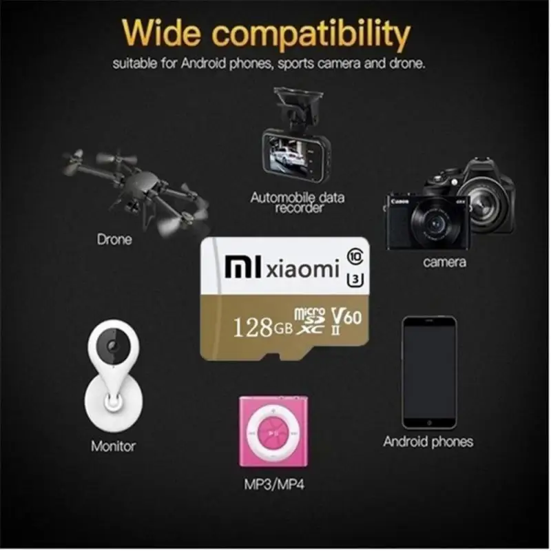 Xiaomi 2TB SD Memory Card 1TB 512GB High Speed U3 Class 10 TF Card 4K Ultra-HD Video Card SD Flash Memory Cards 128GB 64GB