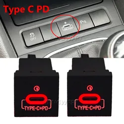 Car USB Charger Socket Fast Charge Adapter PD Type C and QC3.0 Power Outlet Switch for VW Golf 6 Jetta 5 MK5 Scirocco 2006-2012