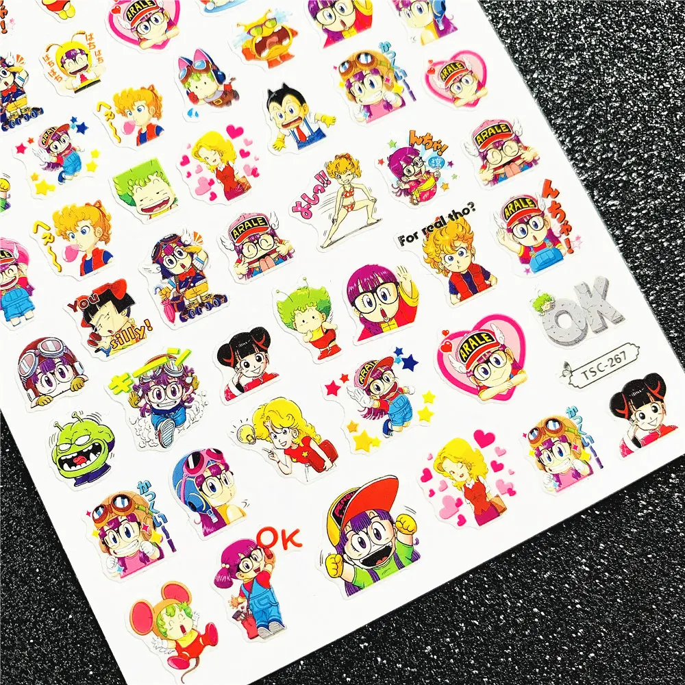 TSC series TSC-447 Glassy Girl  Cartoon 3D Back glue Self-adhesive Nail art Nail sticker decoration tool Sliders For Nail Decals