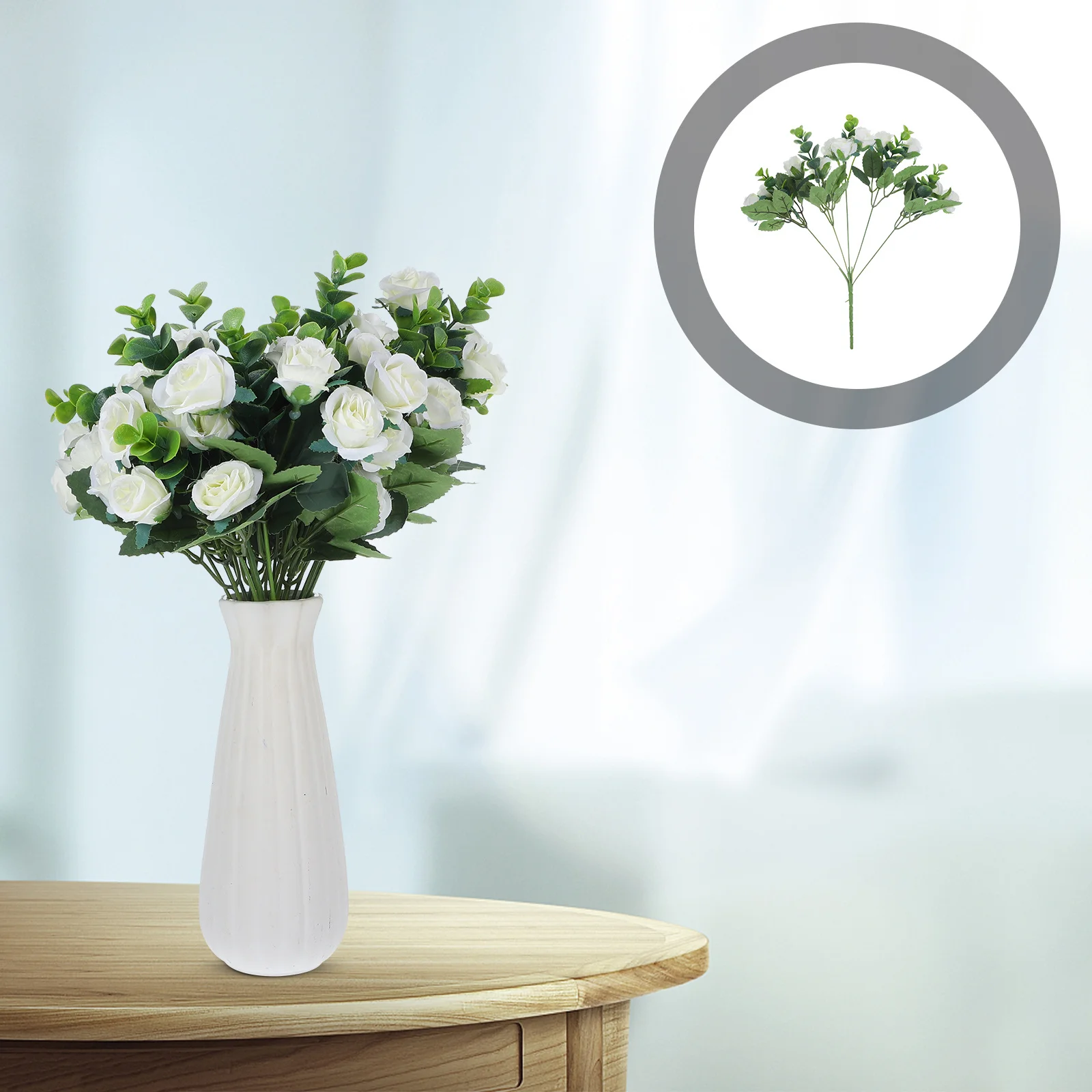 

5Pcs Artificial Flowers Rose Simulation Plastic Bouquet Home Wedding Decor Faux Flower Waterproof Outdoor Fake Flowers
