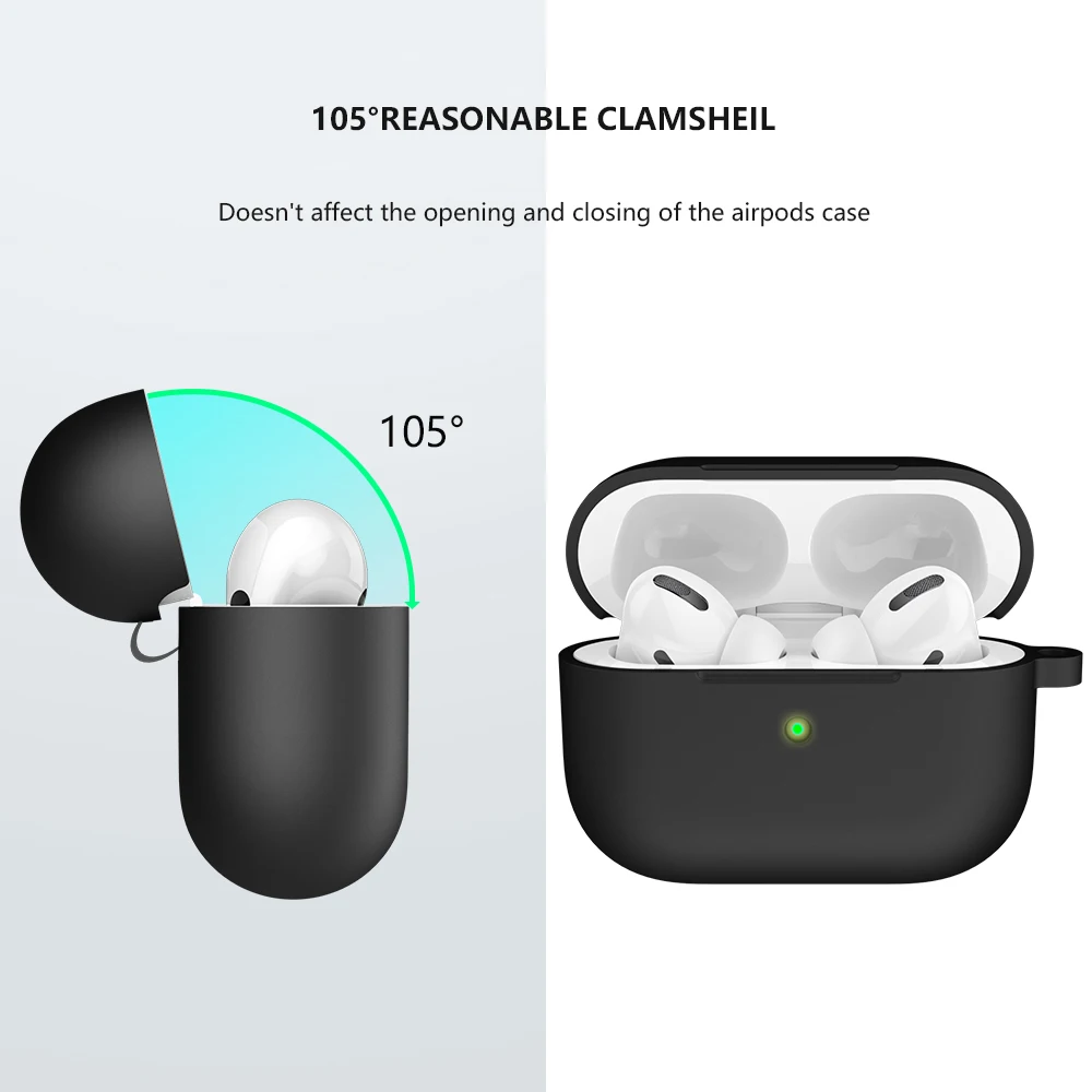 Funda de silicona para auriculares Airpods Pro, funda, accesorios para auriculares, caja protectora para apple airpod pro 1, funda con gancho