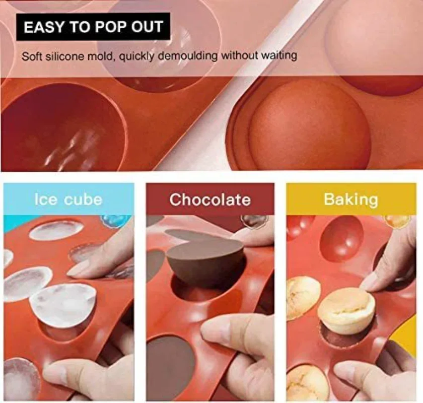 Silicone Mold Baking Pan for Pastry Molds Chocolate Sphere Ball Mold Silicone Mold for Pops Cake Mold Cookies Silicone Bakeware