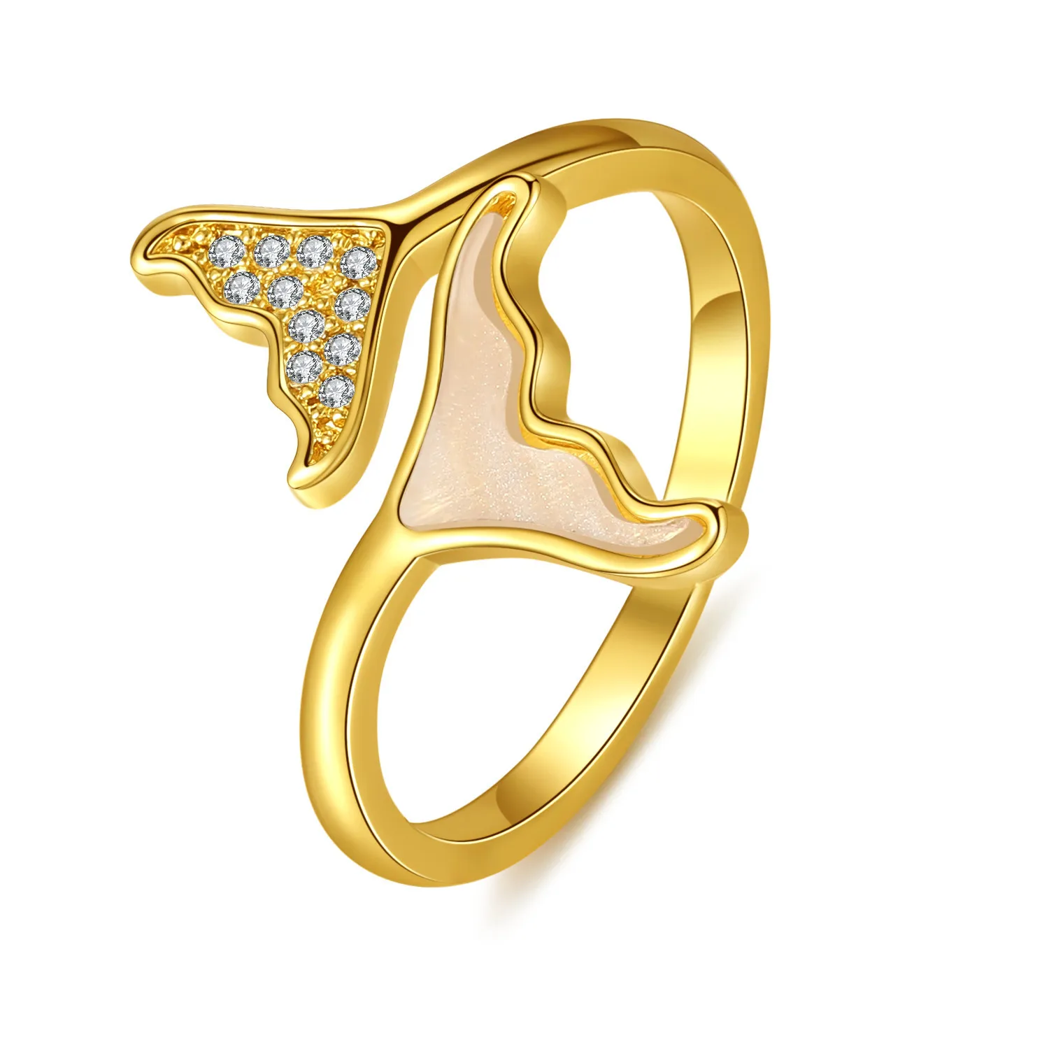 Joias para o Dia dos Namorados, pingente de fada, sereia de nicho, cauda de peixe, anel em camadas, versátil para mulheres, melhor amigo, abertura de aniversário