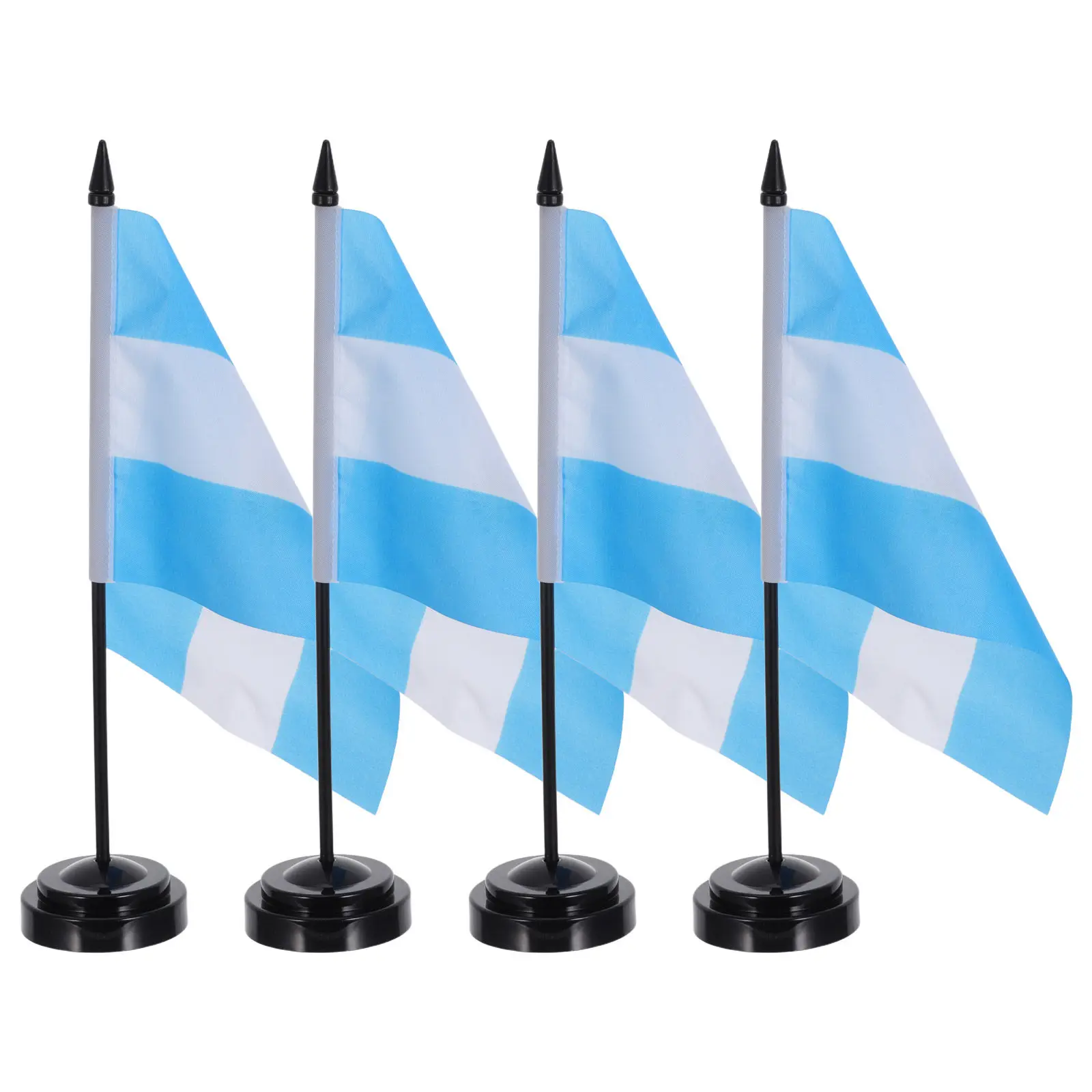 4Sets Argentina Desk Flags with Stands Polyester Table Flags Vivid Colors Fade Resistant Office Decor Argentine Party Decoration