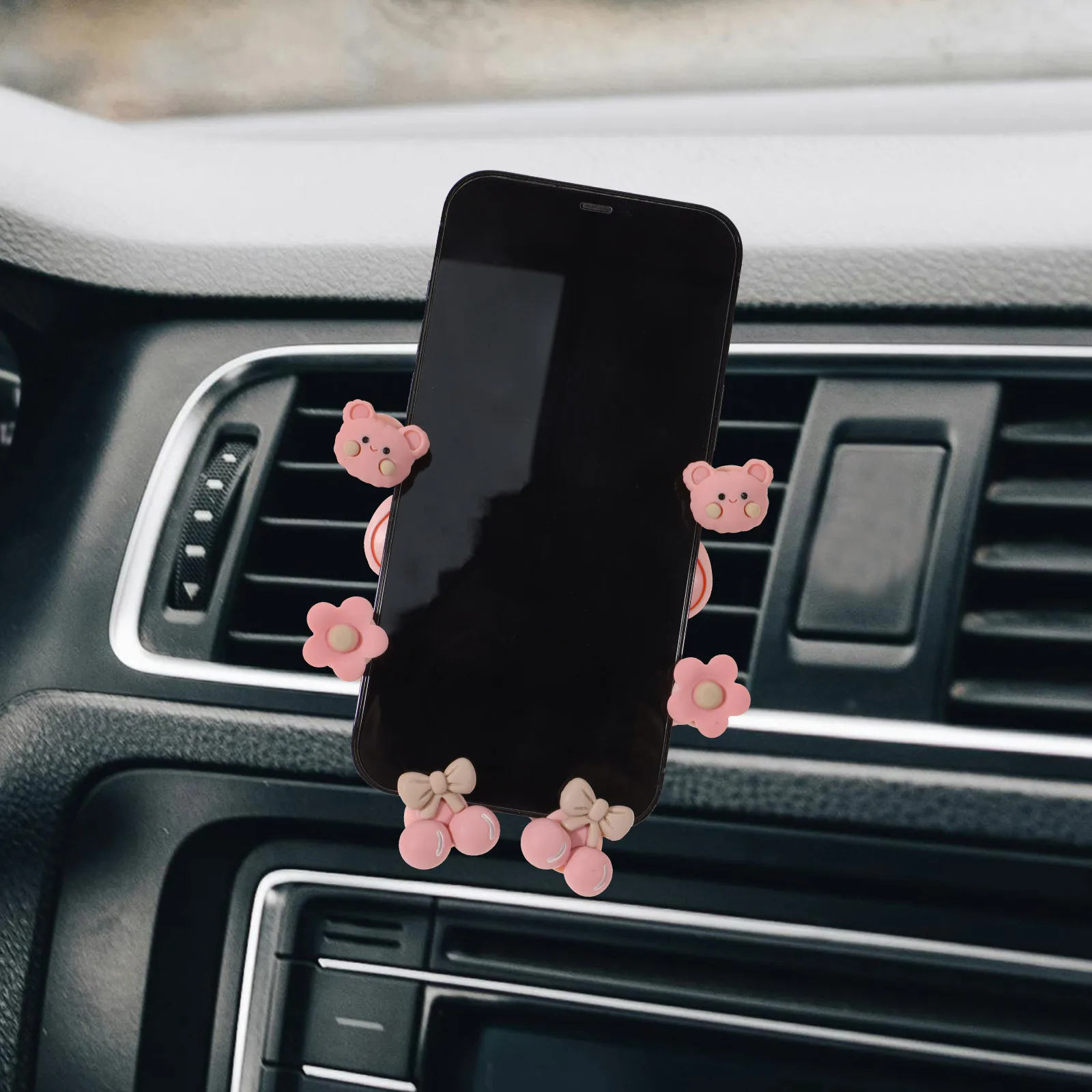 

Car Air Vent Phone Holder Secure Grip Adjustable Angle Fit 4-7in Phones Anti Shake Durable Car Mount Cell Phone Holder for Hand