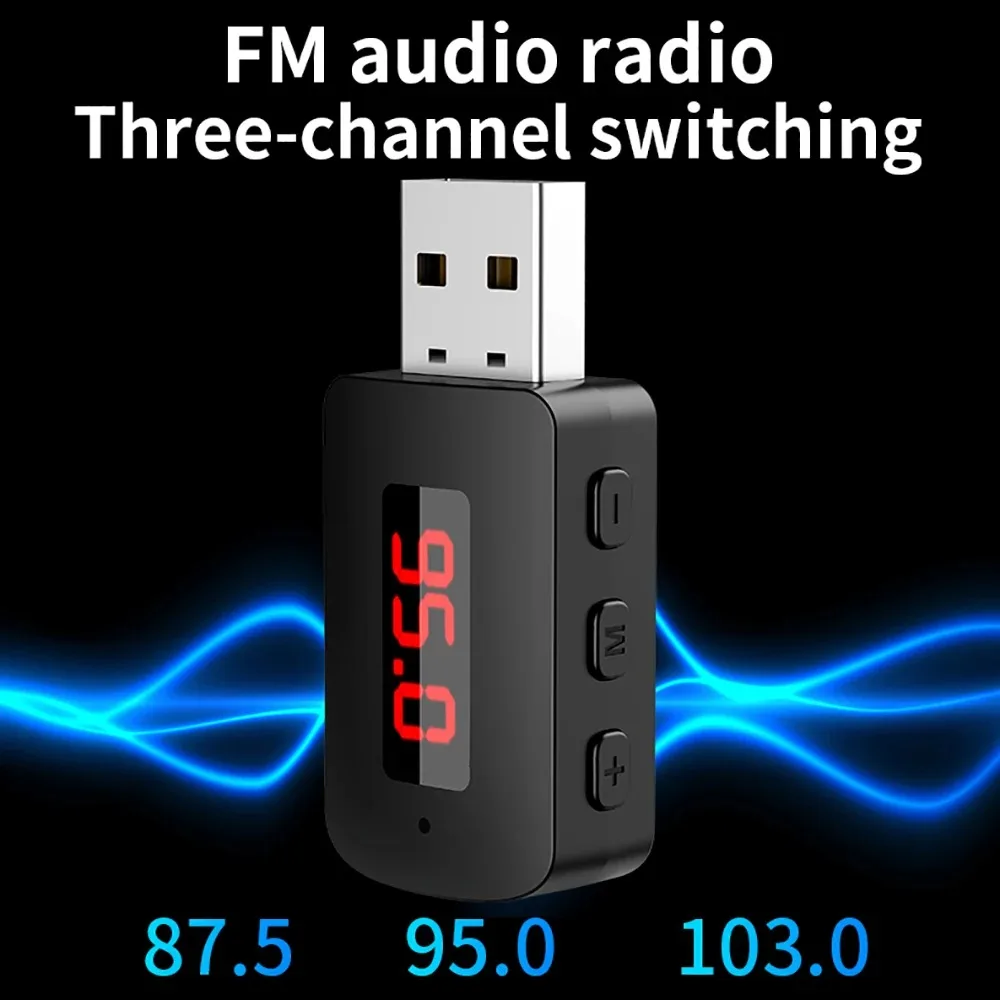 Bluetooth 5.4 Car Transmitter Receiver Handsfree Call Car Kit Mini USB Adapter Power Auto Wireless Audio Adapter For Fm Radio