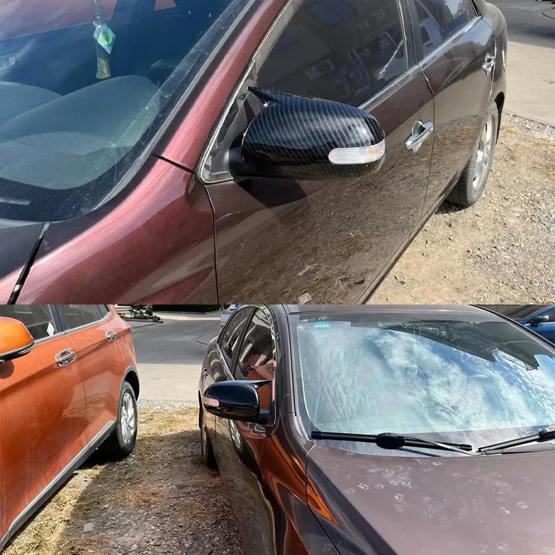 Para KIA K3 Forte Cerato Ceed 1 2009-2013 cubierta de espejo retrovisor lateral de coche tapa de ala pegatina Exterior funda de puerta embellecedora de fibra de carbono