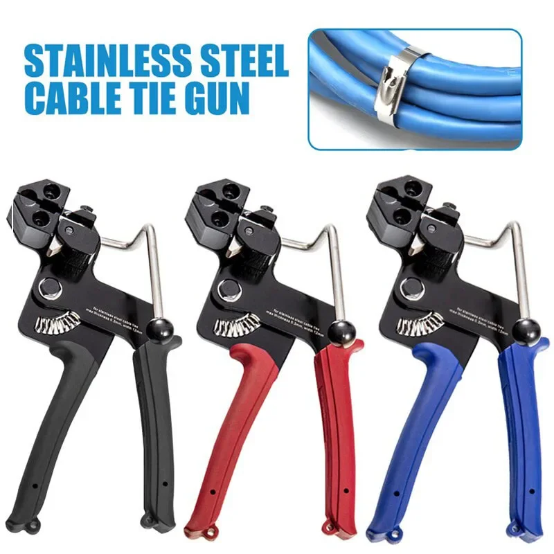 Stainless Steel Cable Tie Gun for Fastening Cutting Cable Ties Zip Tie 4.6-12mm Release Tool Hand Wrap Tension Cable Ties Plier