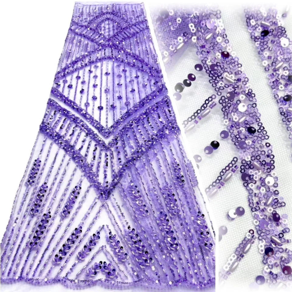 

White French Mesh Tulle Lace Fabric 2025 High Quality 5 Yards African Sequins Lace Fabric Elegant Wedding Dress for Women AH1745