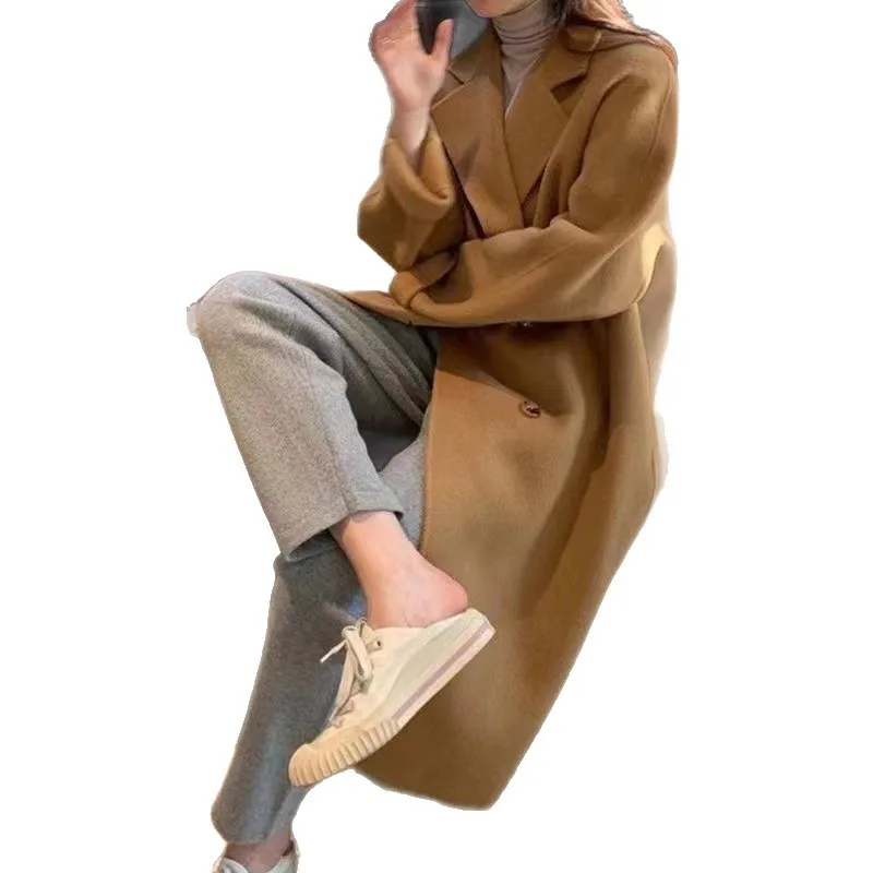Hepburn Style Double-sided Woolen Big Clothes for Women's Clothing in Autumn and Winter 2025 New Small and High-end Woolen Coat