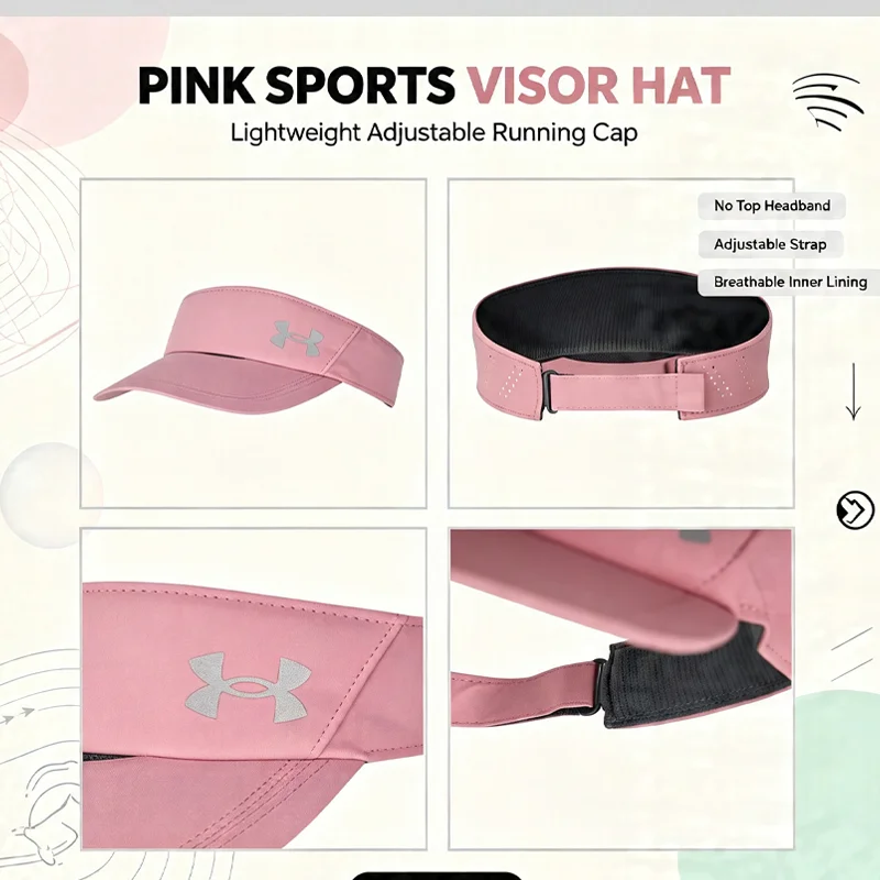 Under Armour 1383480-697 Ladies Pink Baseball Cap Brushed Cotton Adjustable Back Strap Casual Golf Running Sports Hat