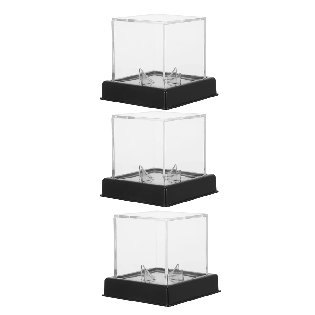 

3pcs Transparent Acrylic Display Box 10X10X10Cm Clear Cube For Baseball Softball Tennis Ball Storage Display Case Organizer Team