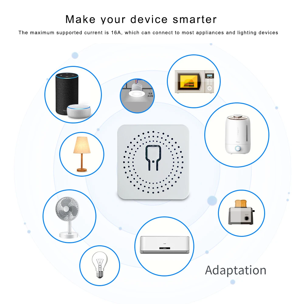 Custom Mini Smart Switch | Cozylife & Apple HomeKit Compatible | WiFi App Controlled Dark Box Circuit Breaker | Smart Home Autom