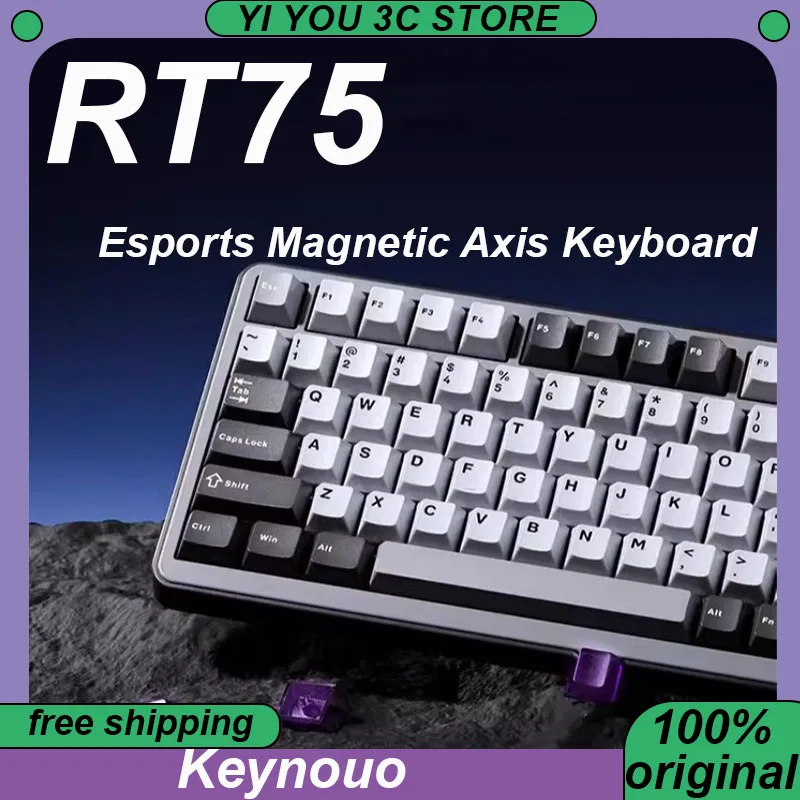 

Keynouo RT75 Magnetic Axis Keyboard Wired Esports Mechanical Keyboards 82Keys Hot Swap PBT Gasket Quick Trigger Web Driver PC