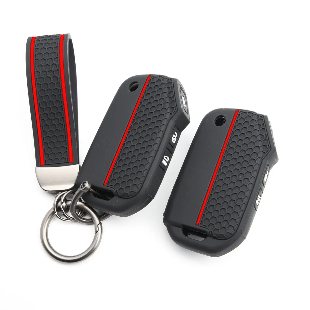 Key Fob Case With Keychain For Kia K3 K5 Sport Soul Sportage Niro Telluride Carnival Sorento Cerato Seltos Sonet Ceed Xceed