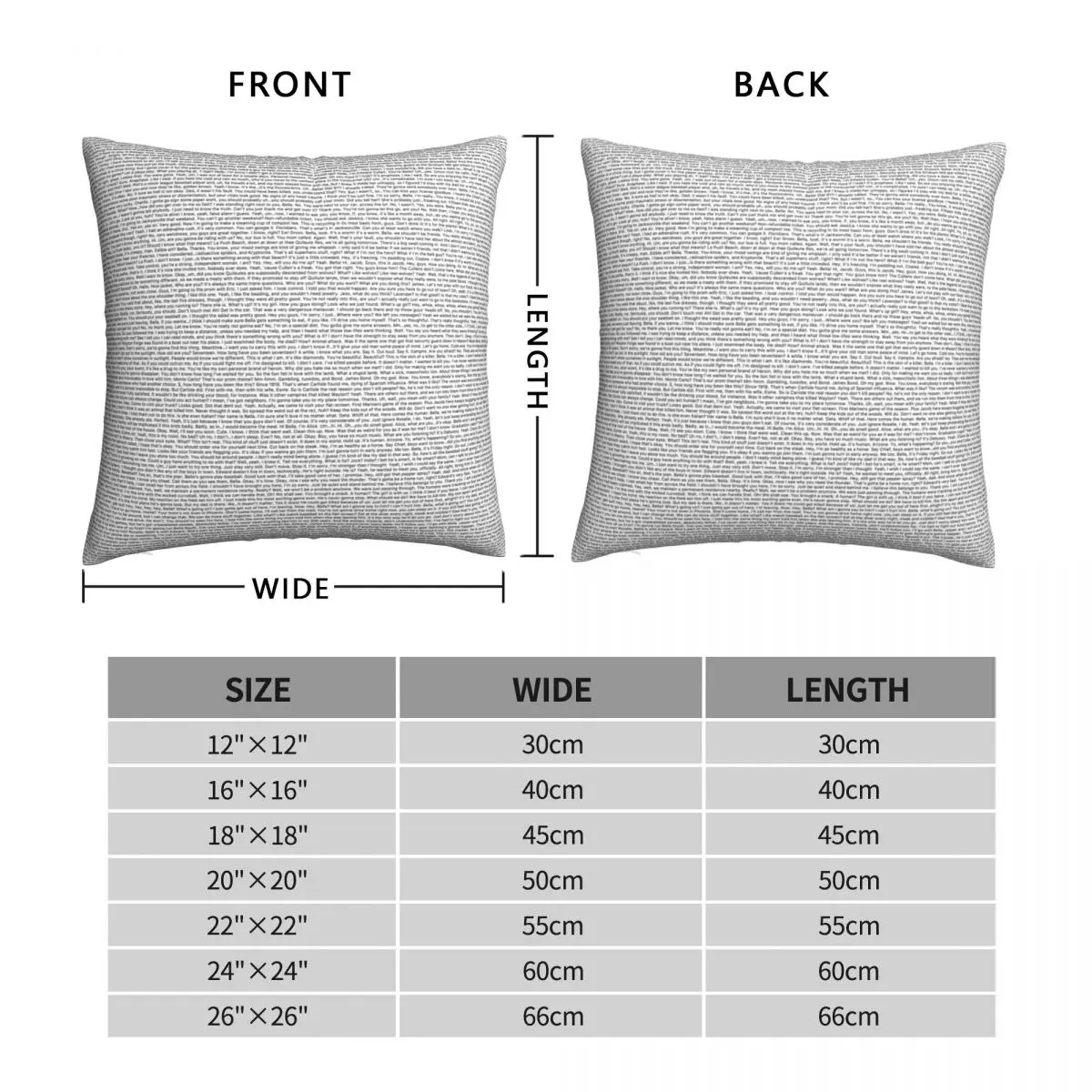 Twilight Movie Script Pillowcase Polyester Linen Velvet Pattern Zip Decorative Throw Pillow Case Home Cushion Cover Wholesale