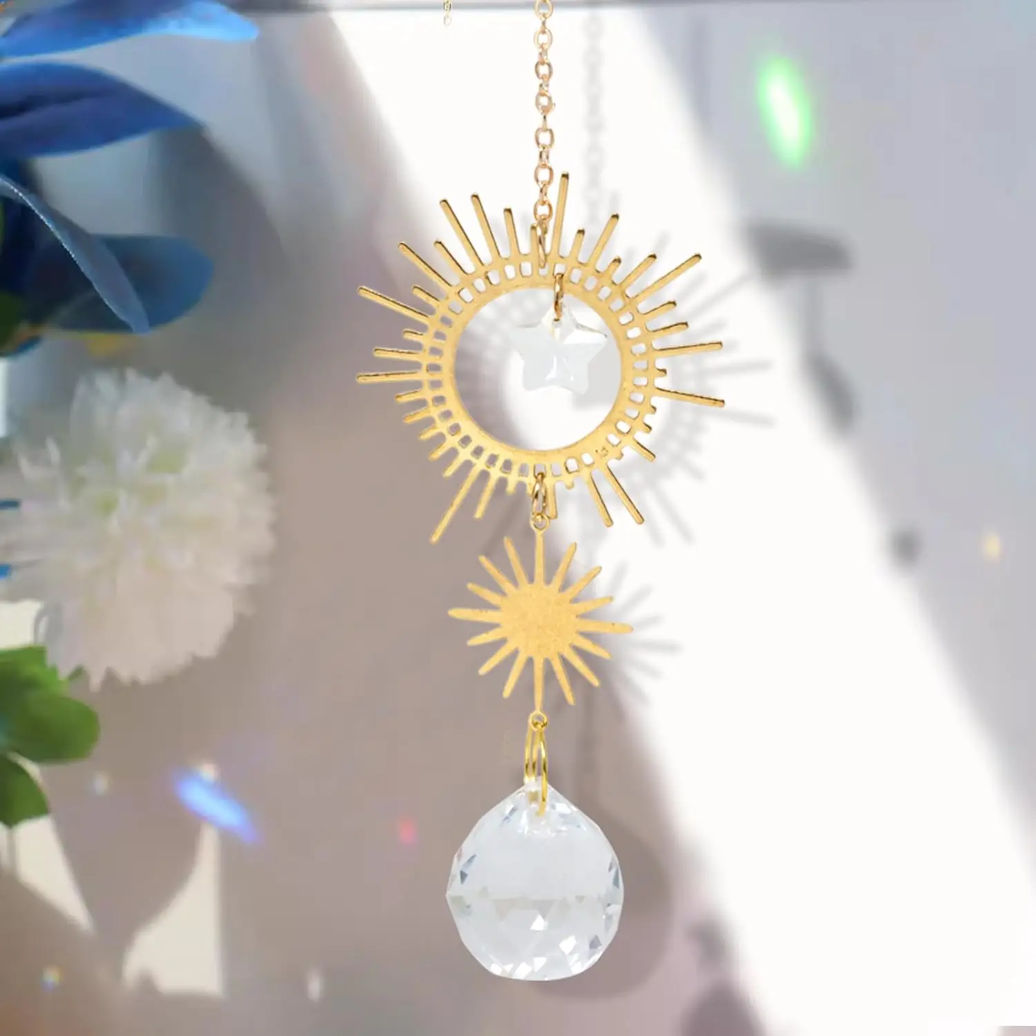 1PC Crystal Suncatcher Hanging  Prism Ball Pendant Dream Catcher Stones Rainbow Maker For Window Car Inerior Decoration ﻿