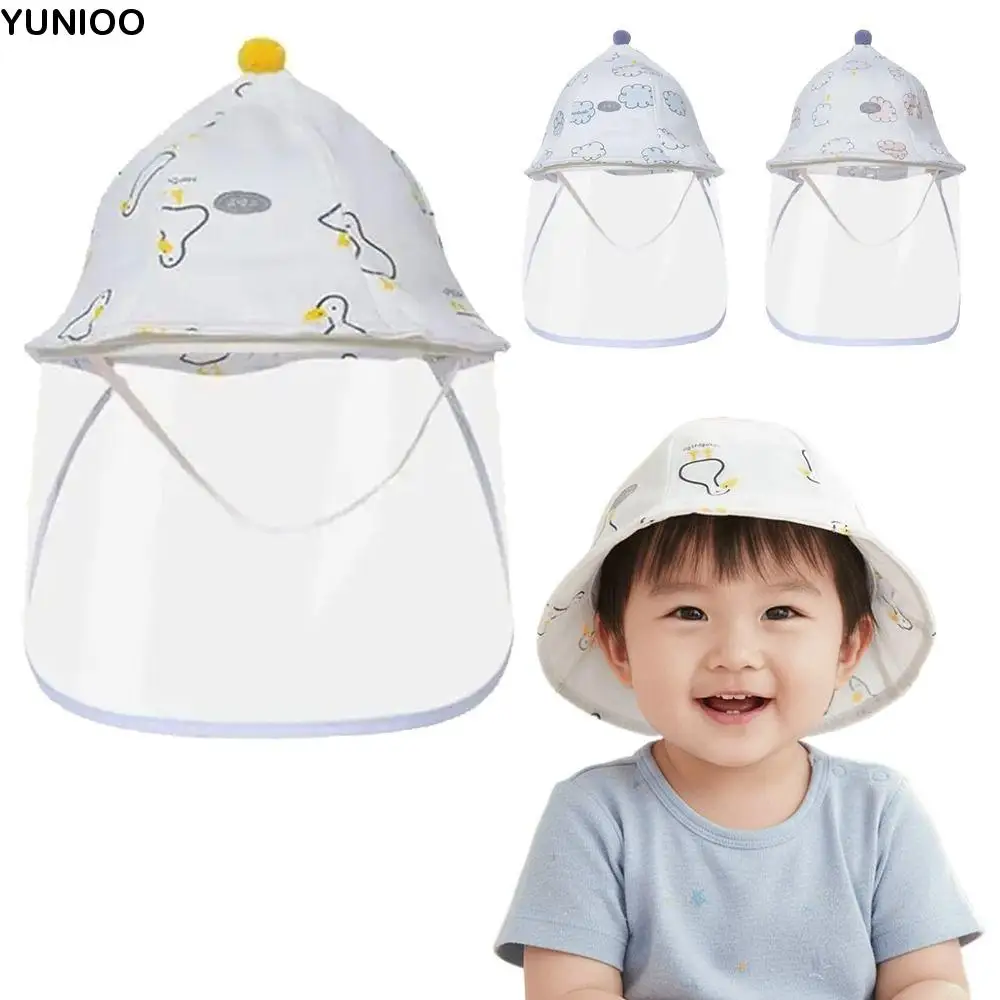 

Anti-Droplet Baby Fisherman Cap Cotton Detachable Newborn Protective Hat Breathable Fabric Protective Kids Face Mask Hat