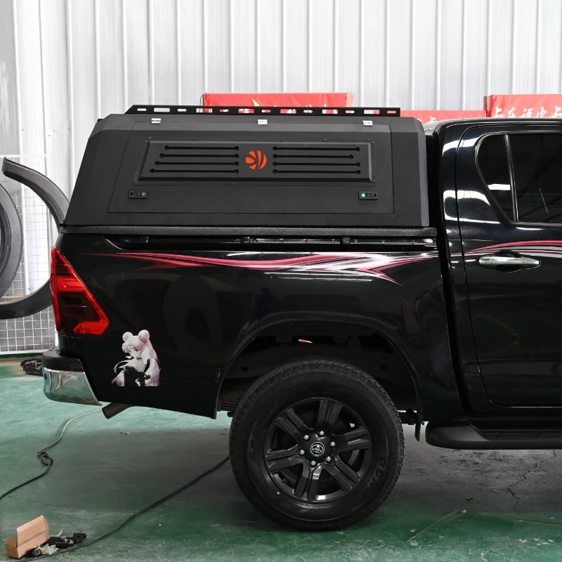 For Toyota Tundra Truck Camper Canopy Waterproof Steel&Aluminum Alloy Hardtop Pickup Canopy with Locking Function Truck Cover