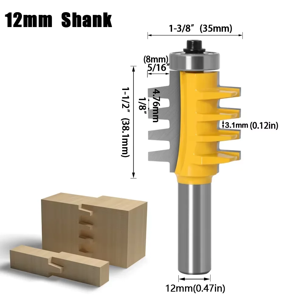 8mm,6mm,1/4 inc Shank Rail Reversible Finger Joint Glue Router Bit Cone Tenon Woodwork Cutter Power Tools Wood Router Cutter