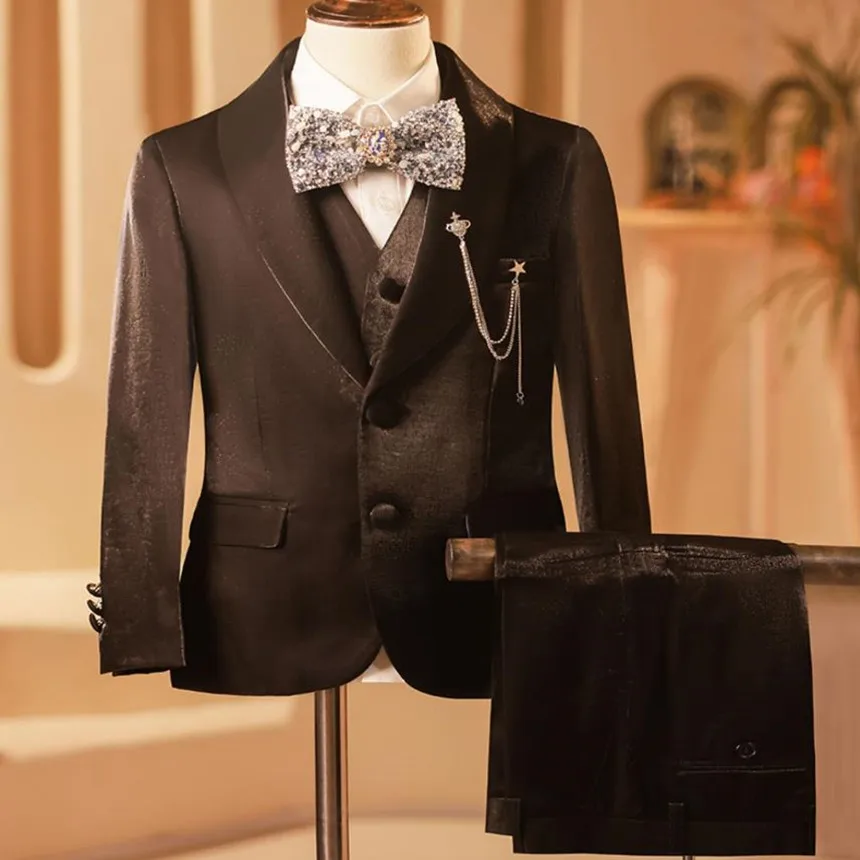 High-End Children's Formal Prom Suits Wedding Birthday Party Host Performs a Walk Show Tuxedo Boys Blazer Sets A4099