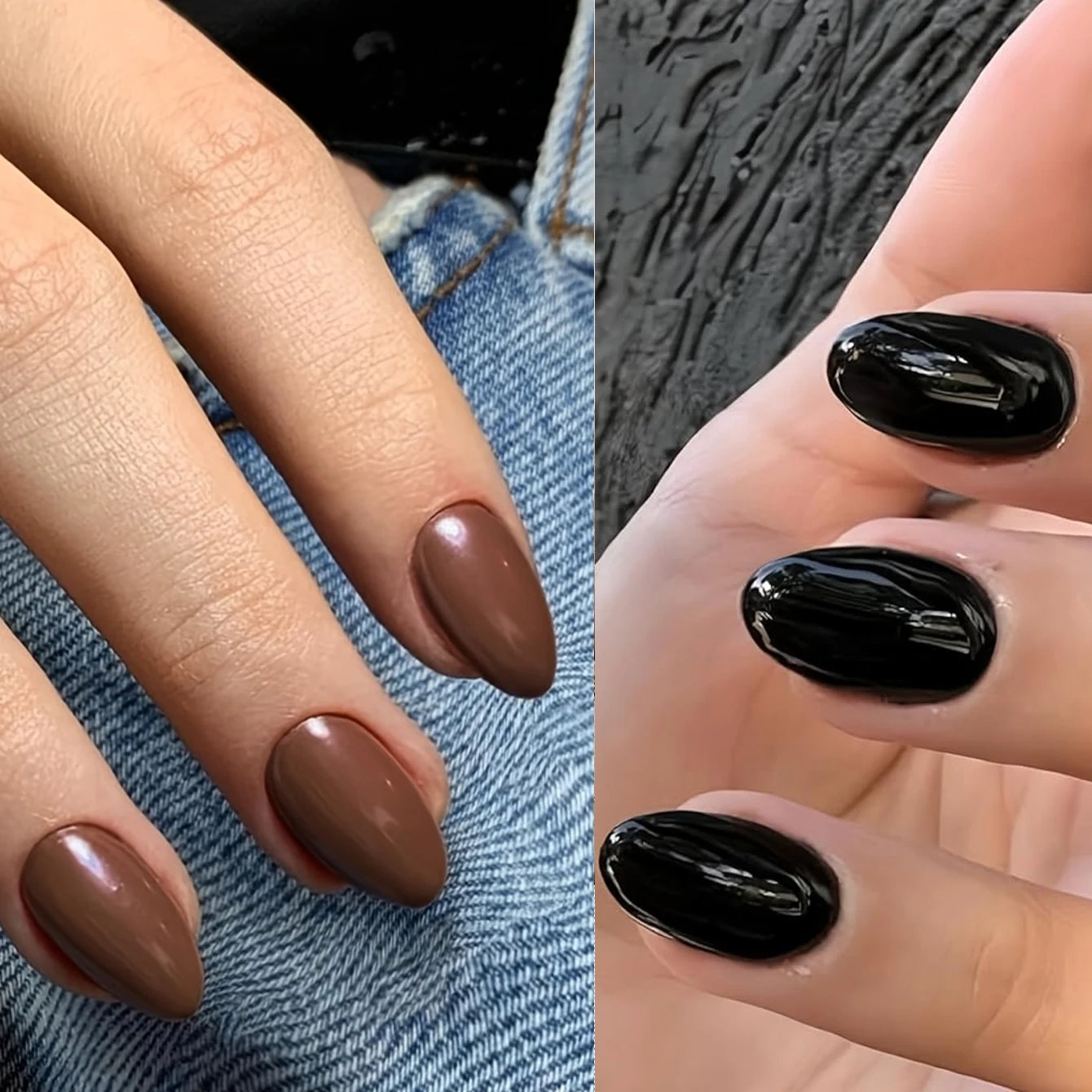 เล็บปลอมทรงรีแบบฝรั่งเศส 144 ชิ้น ดีไซน์สีพื้น ครอบคลุมเต็มเล็บ ทำจากอะคริลิก เหมาะสำหรับตกแต่งเล็บเองที่บ้านหรือใช้ในงานเดท