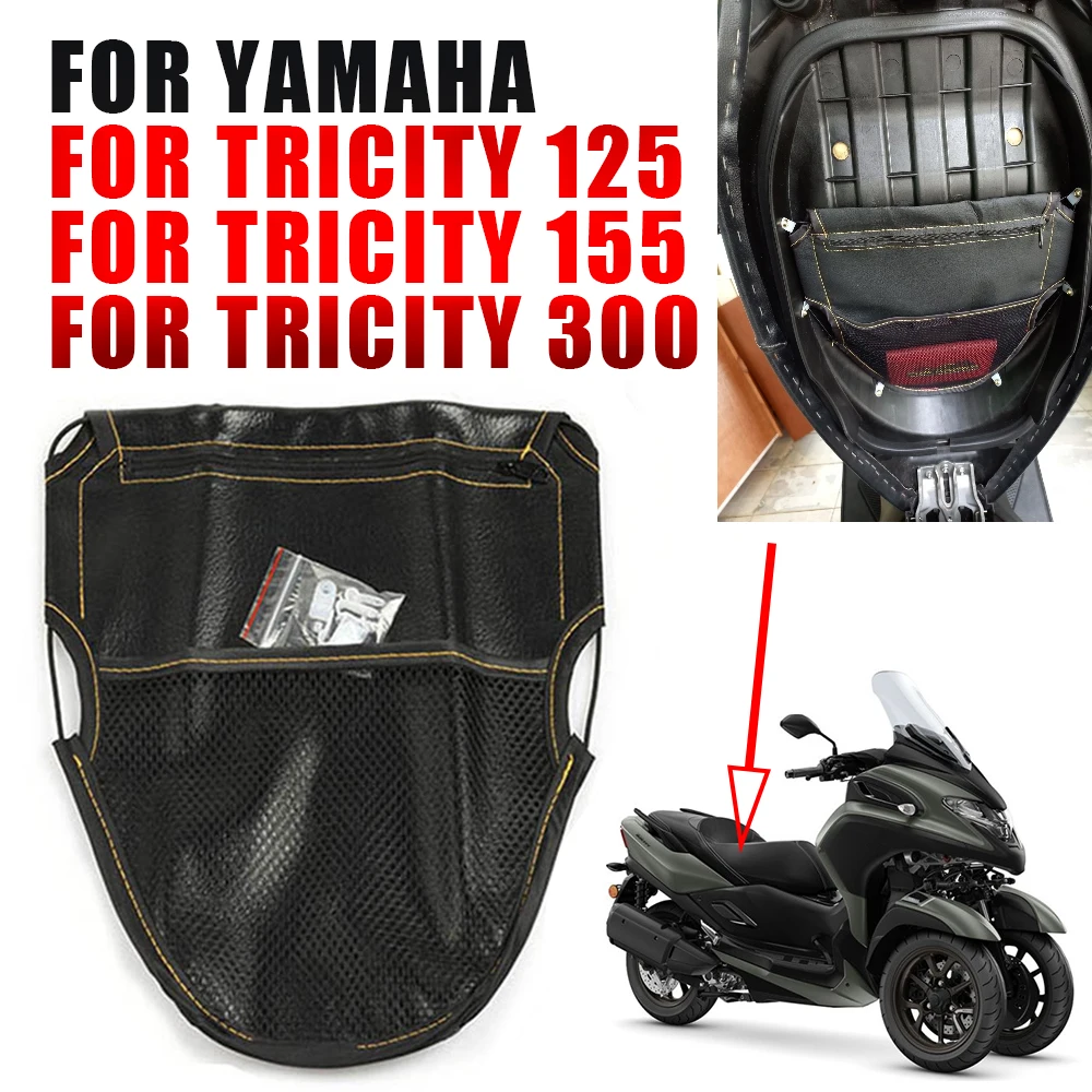 Motorcycle Under Seat Storage Pouch Bag For Yamaha TRICITY 300 TRICITY300 TRICITY 125 155 Accessories Organizer PU Leather Bags