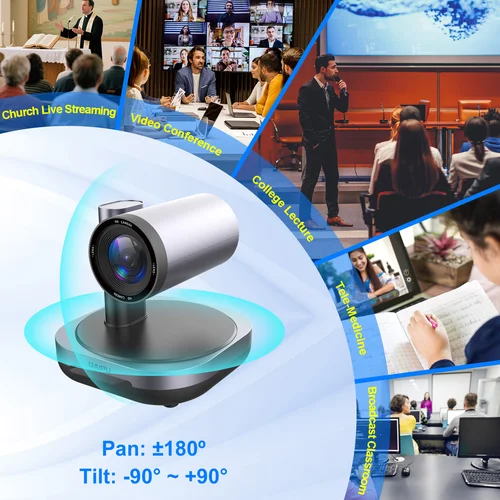 Imagen 2 del producto Cámara DAIPU NDI PTZ 4K 20X 10X 3X Zoom óptico Cámara de sala de conferencias HDMI USB3.0 LAN POE AI Cámara PTZ de seguimi