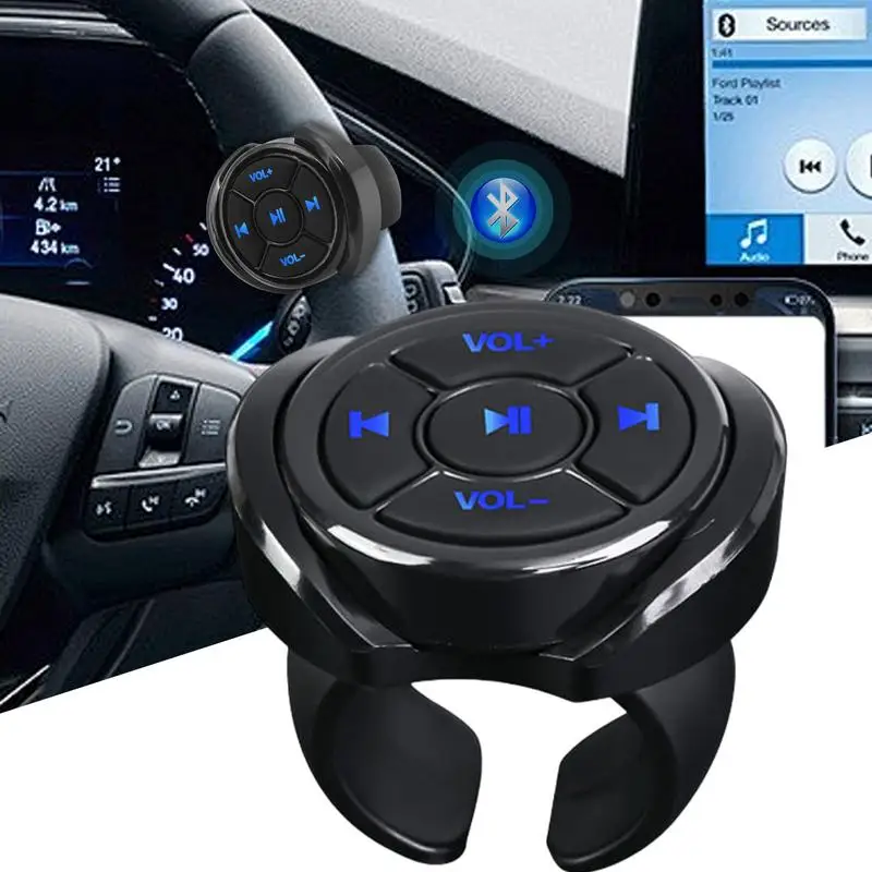 Solid Car Phone Controller Car Steering Wheel Buttons Multi-function Wireless Square Control Button For Media Phone Control